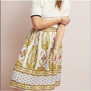 Anthropologie Echarpe Lilac Skirt below knee lined pockets lovely 6